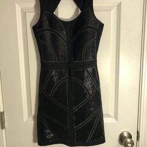 En Creme Black Sequin Mini Dress Size Small